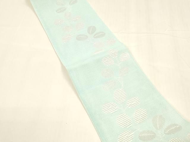 平和屋着物 夏物 半幅帯 草葉文 銀糸 cm