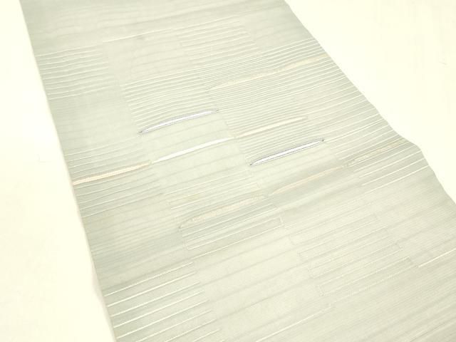 平和屋着物 夏物 つけ帯 横段文 銀糸 正絹 cm