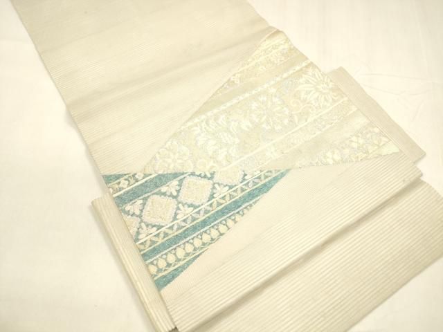 平和屋着物 夏物 つけ帯 切嵌更紗花文 金銀糸 正絹 cm