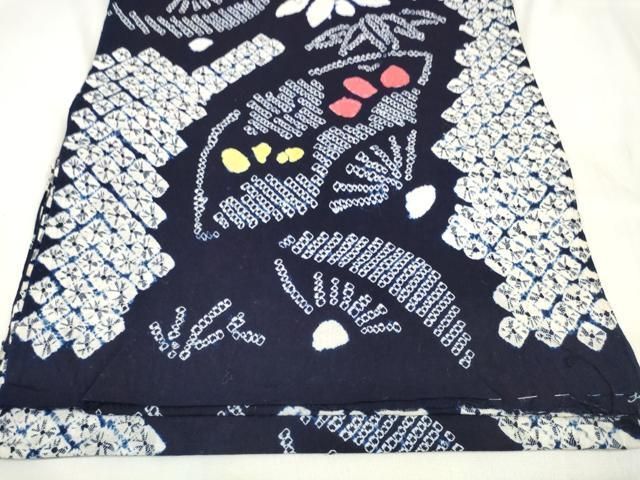  平和屋着物∴夏物 浴衣 有松鳴海絞 反物 着尺 扇面散らし 綿 zzz 浴衣反物 浴衣