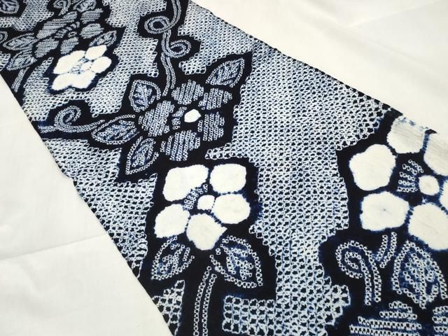 平和屋着物∴夏物 浴衣 有松鳴海絞 反物 着尺 花散らし 綿 zzz