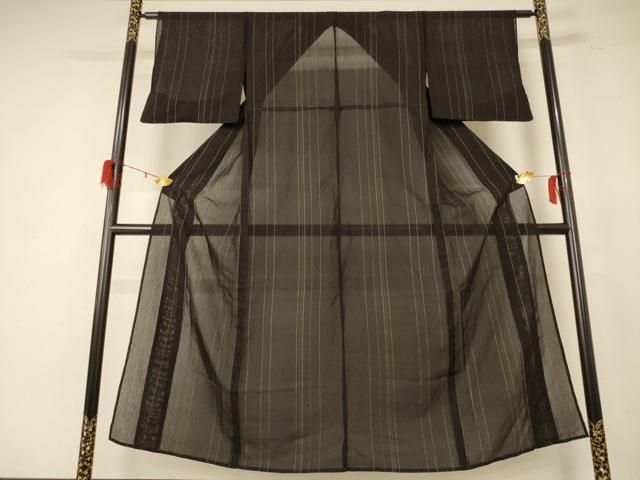 平和屋着物 夏物 小紋 紗 縞 正絹 jd