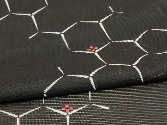  平和屋着物 夏物 小紋 絽 亀甲文 洗える着物 jd 小紋 着物