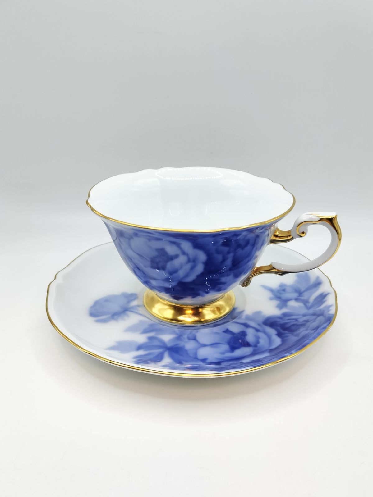 大倉陶園 岡染ぼたん the Okura ティー コーヒーカップ ソーサー J 1857 1