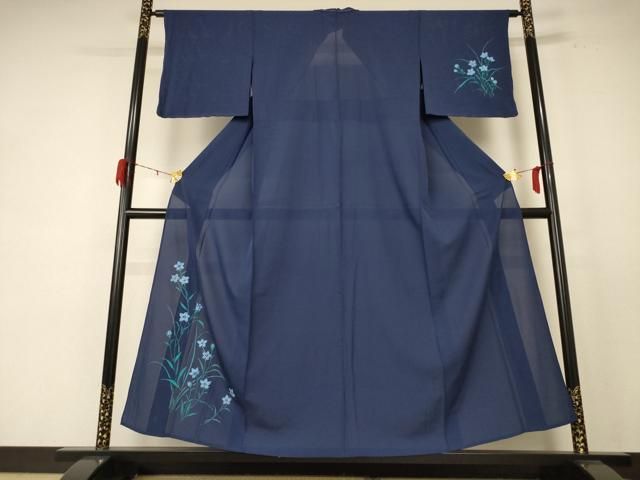 平和屋着物＊夏物 訪問着 絽 手描き 草花文 正絹 逸品 AABE1295jd