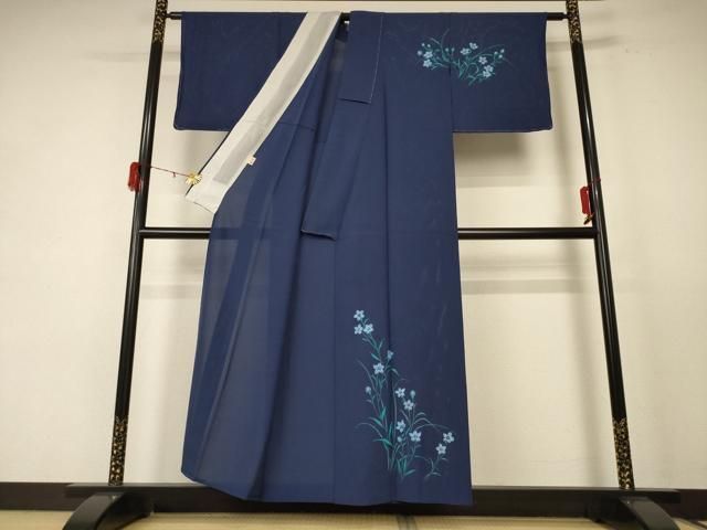 平和屋着物＊夏物　訪問着　絽　手描き　草花文　正絹　逸品　AABE1295jd 平和屋着物＊夏物 訪問着 絽 手描き 草花文 正絹 逸品 AABE1295jd