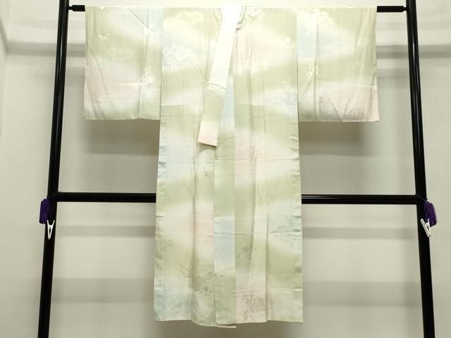 平和屋着物 長襦袢 無双仕立て 葡萄蔦の葉地紋 暈し染め 正絹 gh