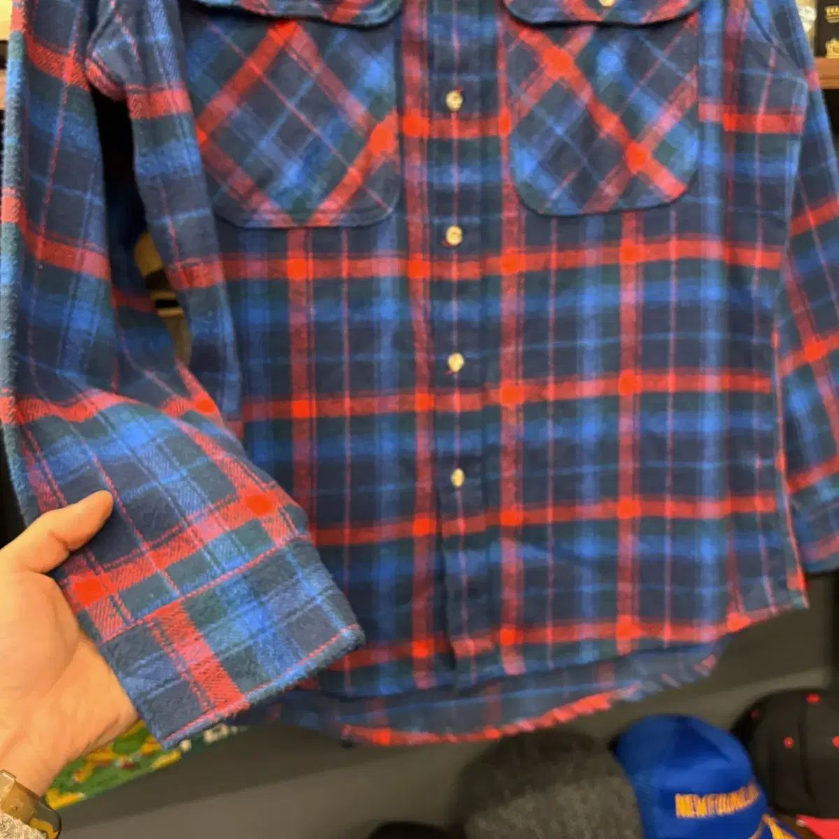 90s private property アメリカ製 ヘビーフランネル チェック ワークシャツ N191