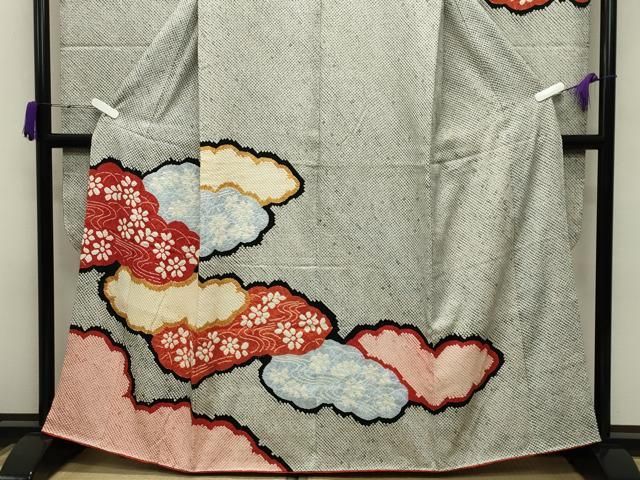 平和屋着物 豪華振袖 総絞り 雲重ね流水花文 正絹 gh