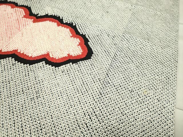 雲重ね流水花文 正絹