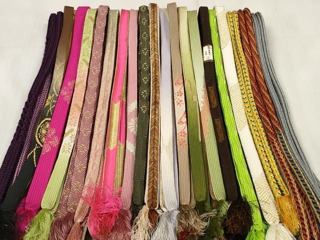 平和屋着物 和装小物 帯締め20本セット 奄美大島本泥染 高麗組 丸源氏組 変わり貝ノ口 金糸 zzz