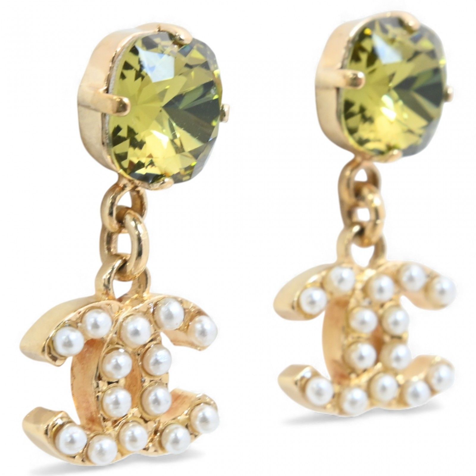 シャネル ピアス ココマーク ビジュー フェイクパール Aランク ch 5547 cc