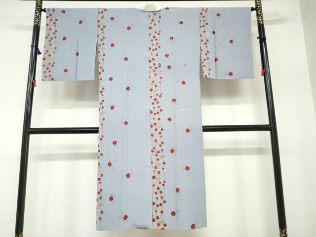 平和屋着物 長襦袢 袷 結び紐鈴文 金彩 正絹 ud