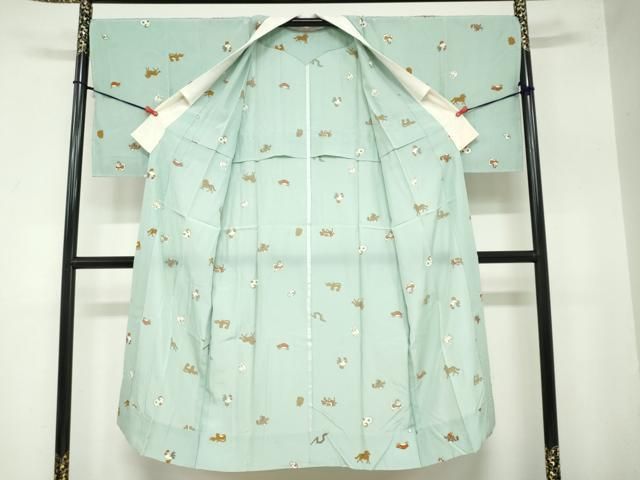 平和屋着物○長襦袢 小売業者 無双仕立て 十二支 金彩 正絹 逸品