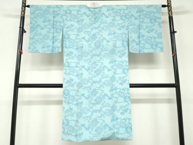 平和屋着物 長襦袢 袷 流水花蝶文 正絹 ud