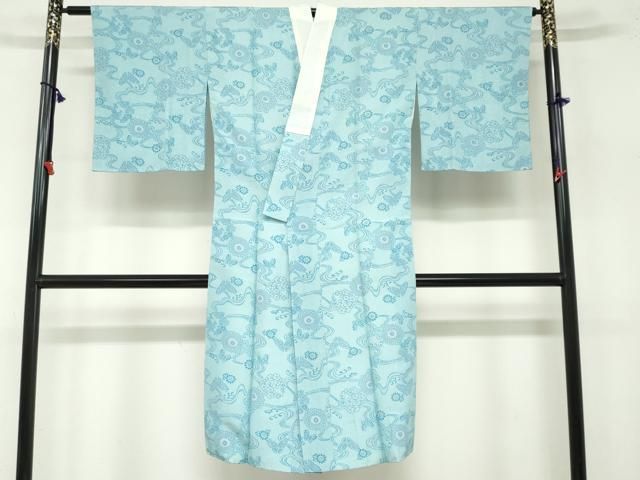 平和屋着物 長襦袢 袷 流水花蝶文 正絹 ud