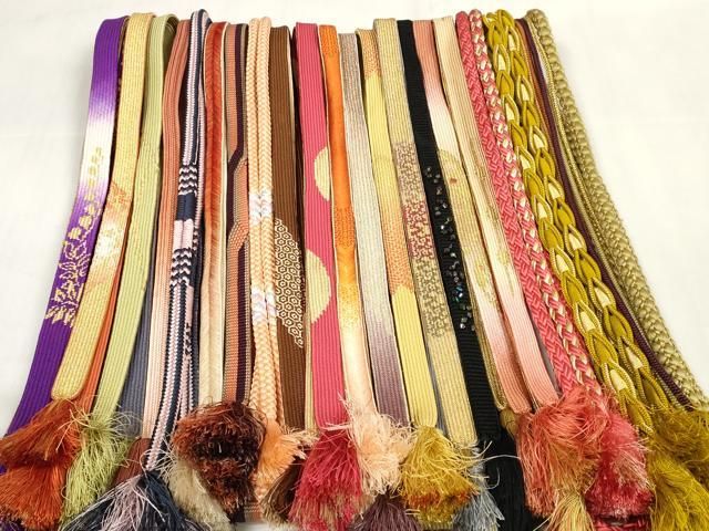 平和屋着物 和装小物 帯締め20本セット 高麗組 冠組 ビーズ付き 金糸 zzz