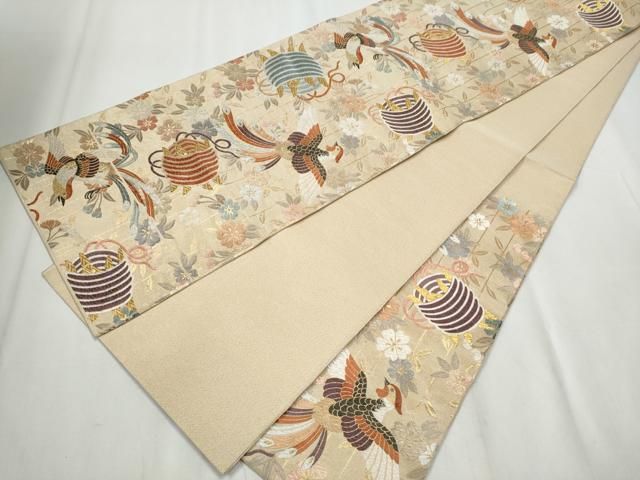 綴れ 鳳凰糸巻き花文