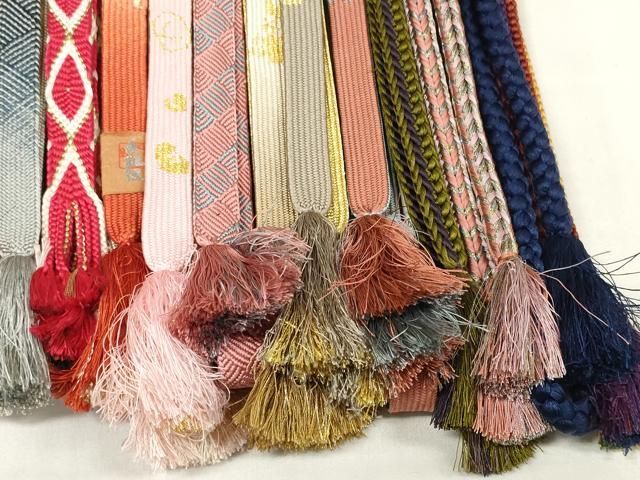  平和屋着物 和装小物 帯締め20本セット 高麗組 笹浪組 唐組 丸源氏組 たこ足房 金糸 zzz 帯締め 帯留め 帯飾り