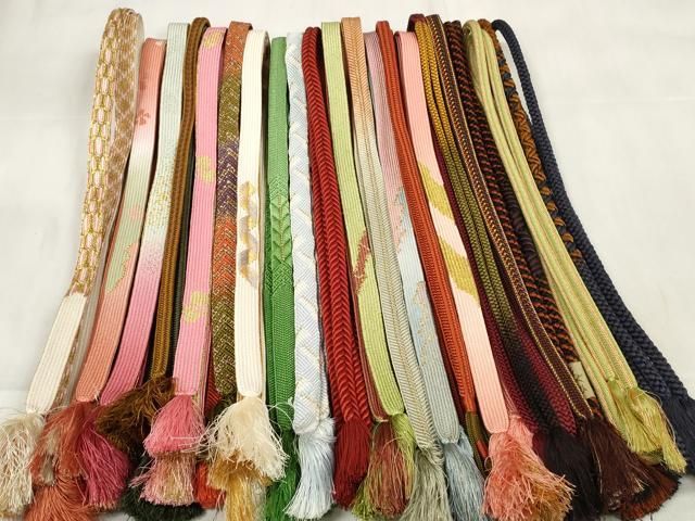 平和屋着物 和装小物 帯締め20本セット 高麗組 笹浪組 観世組 冠組 金糸 zzz