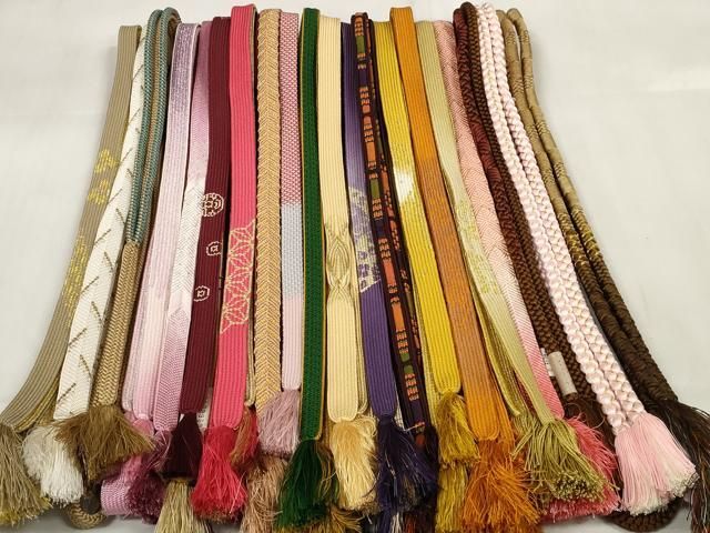 平和屋着物●和装小物　帯締め20本セット　手組紐　高麗組　笹浪組　鴨川組　鎌倉組　金糸　逸品　DABA7184zzz 平和屋着物○和装小物 帯締め20本セット 高麗組 笹浪組 鴨川