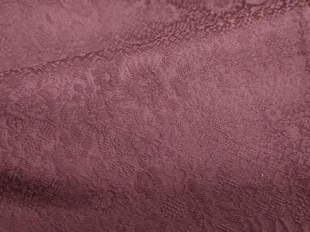  平和屋着物 上質な色無地 草花地紋 紫鳶色 さが美扱い 正絹 ud 色無地 着物