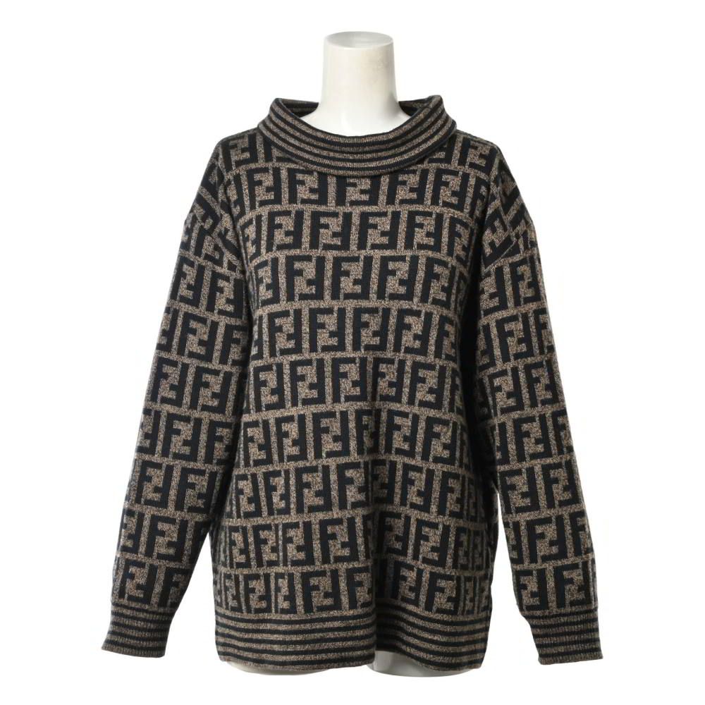 美品　FENDI ズッカ柄　ニットセーター　ビンテージ FENDI ヴィンテージ ズッカ柄 タートルネック ニット - メルカリ