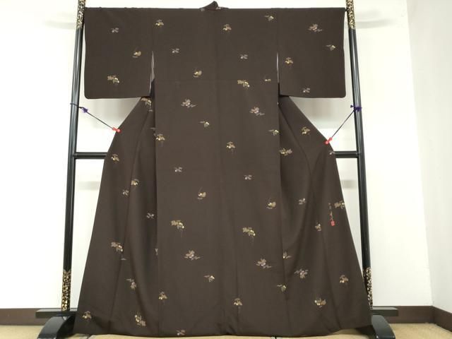 平和屋着物 京の匠日展作家 丹下雄介 小紋 蔦の葉文 金彩 やまと誂製 反端付き 正絹 ud