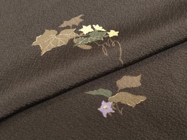  平和屋着物 京の匠日展作家 丹下雄介 小紋 蔦の葉文 金彩 やまと誂製 反端付き 正絹 ud 小紋 着物