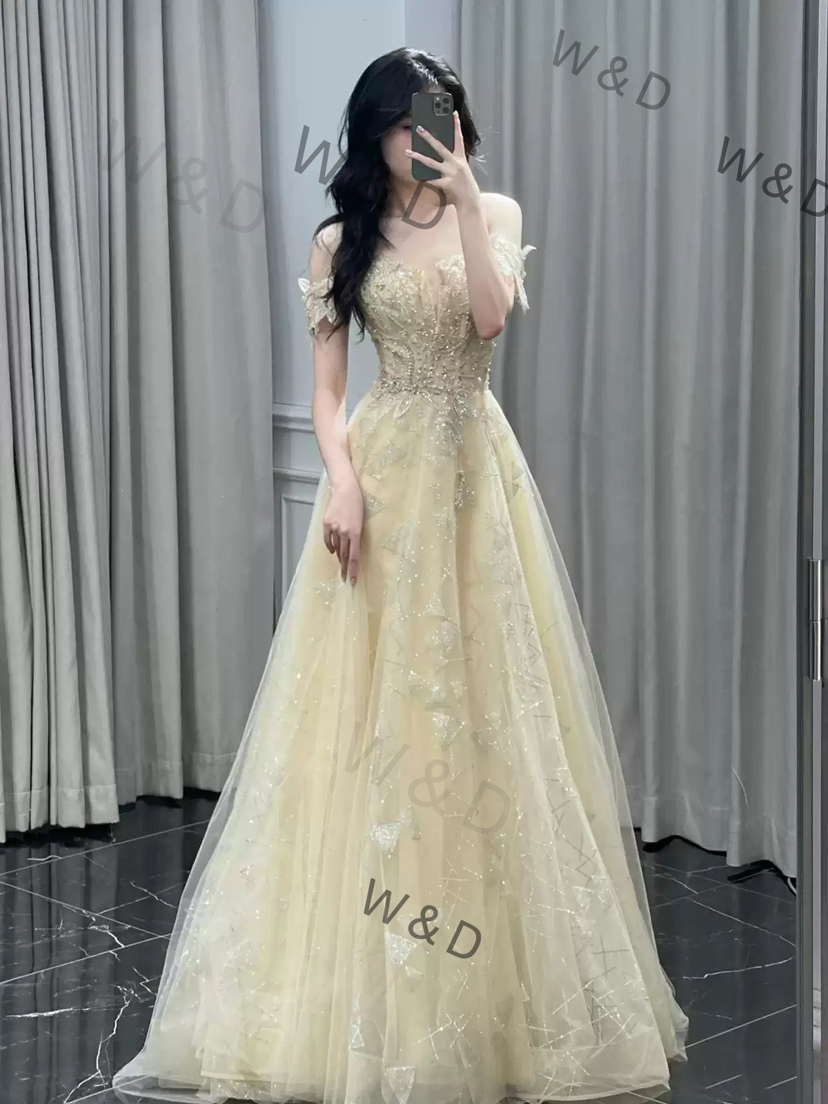 オフショルダー イブニングドレス 2025 エレガント 上品 フェアリーテイル パーティー 司会 フォーマル おしゃれ レディースフォーマル ドレス