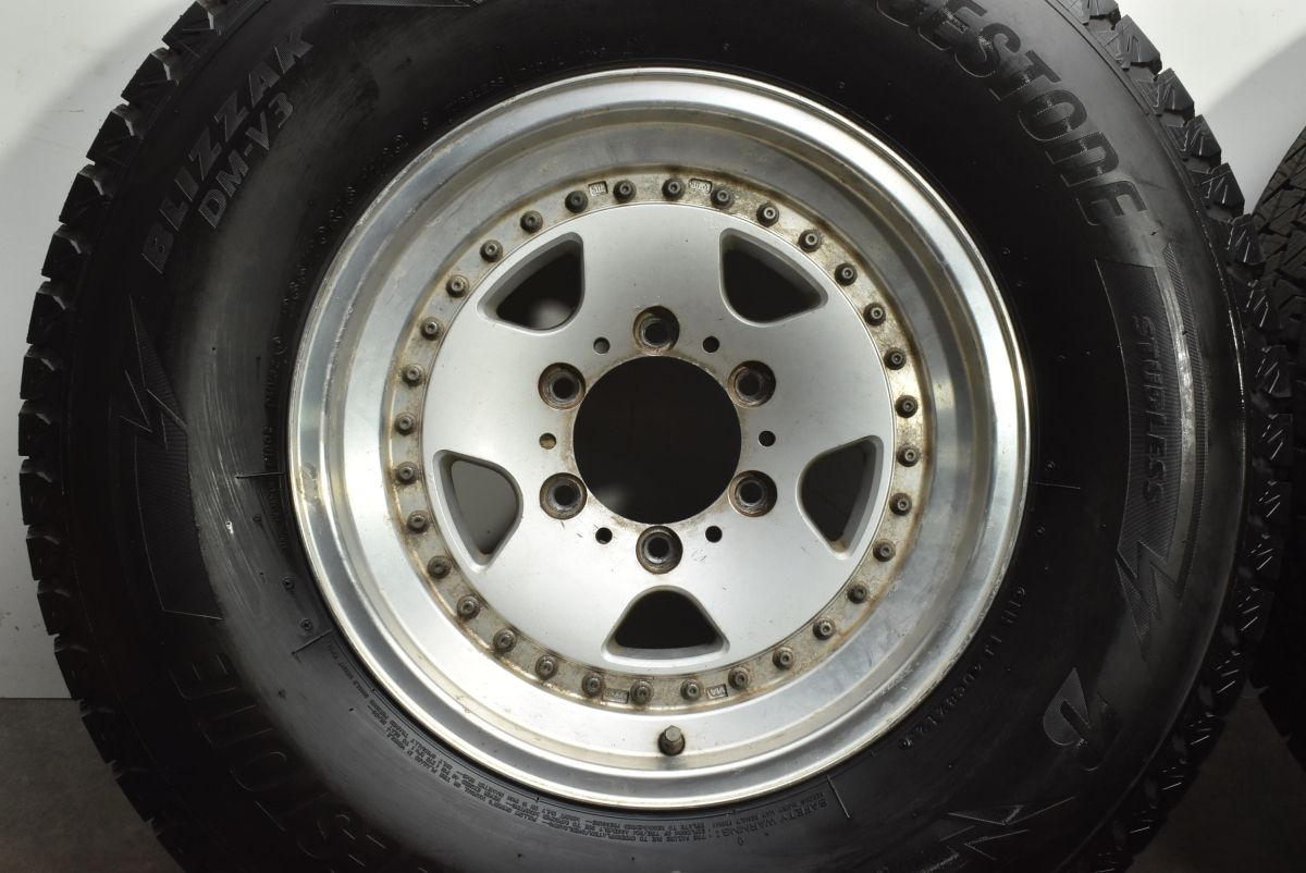  イボ付き バリ溝 Weds 16 in 7 J 0 PCD 139 ブリザックDM V 3 265 70 R ランクル プラド サーフ サファリ パジェロ 16インチ タイヤ ホイールセット