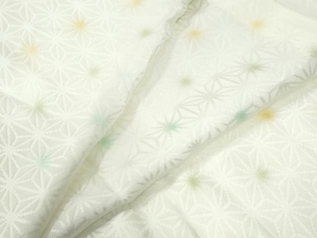 平和屋着物○上質な長襦袢 無双仕立て 総蜘蛛絞り 雲取り麻の葉地紋