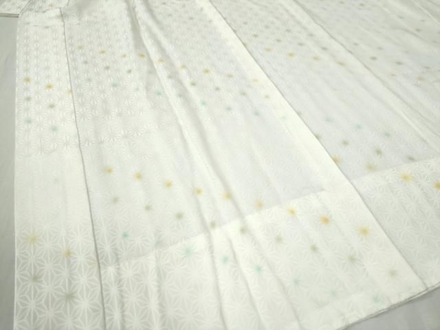  平和屋着物 長襦袢 無双仕立て 麻の葉地紋 暈し染め 扱い 正絹 yc 長襦袢 長襦袢 半襦袢