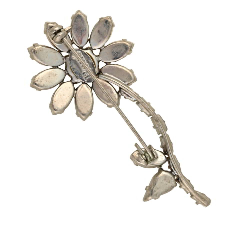 Rene フラワー モチーフ ラインストーン ブローチ - メルカリ