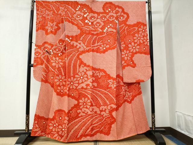 平和屋着物 豪華振袖 総絞り 立波舞花文 正絹 yc