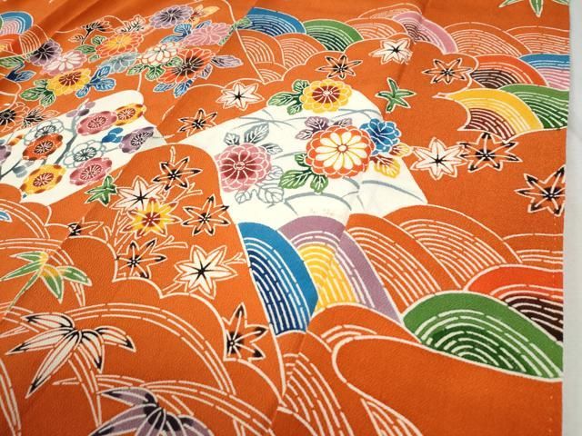 竜田川笹梅花文