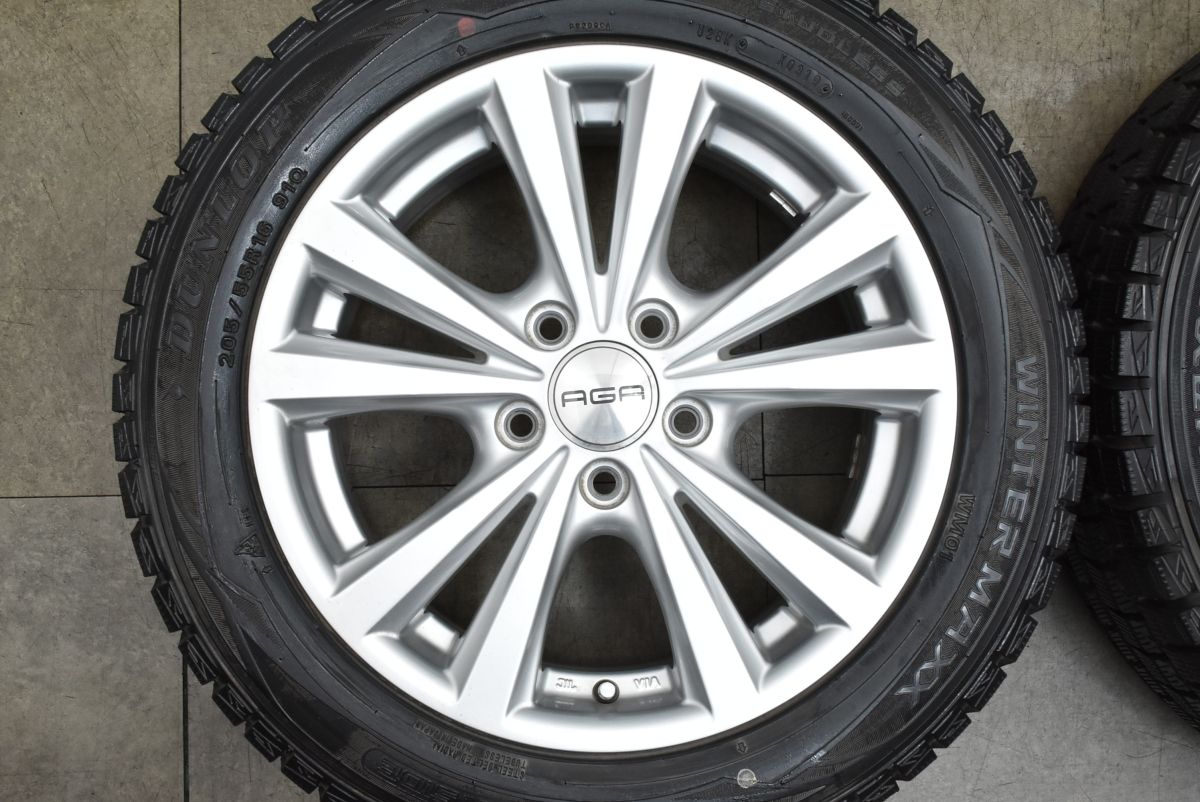  バリ溝 AGA 16 in 6 5 J 46 PCD 112 ウィンターマックスWM 01 205 55 R フォルクスワーゲン ゴルフ 3 Bパサート アウディ A 16インチ タイヤ ホイールセット