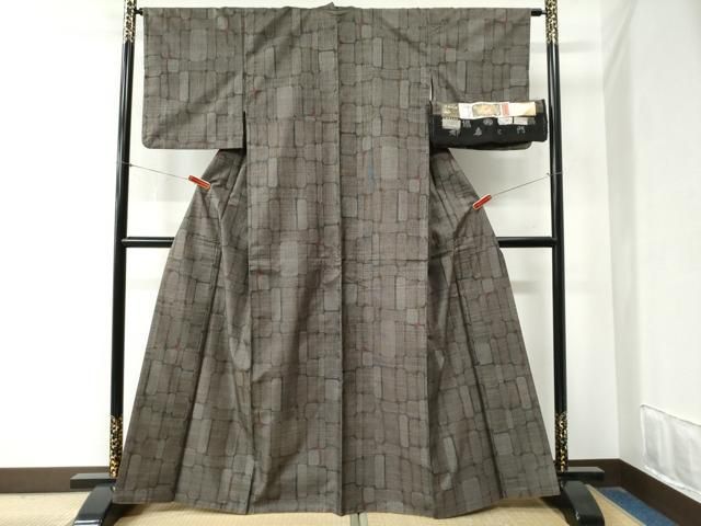 新古品！都喜エ門＊藤絹織物＊純泥染＊９マルキ＊本場大島紬＊着物＊１６１ｃｍ 新古品！都喜エ門＊藤絹織物＊純泥染＊9