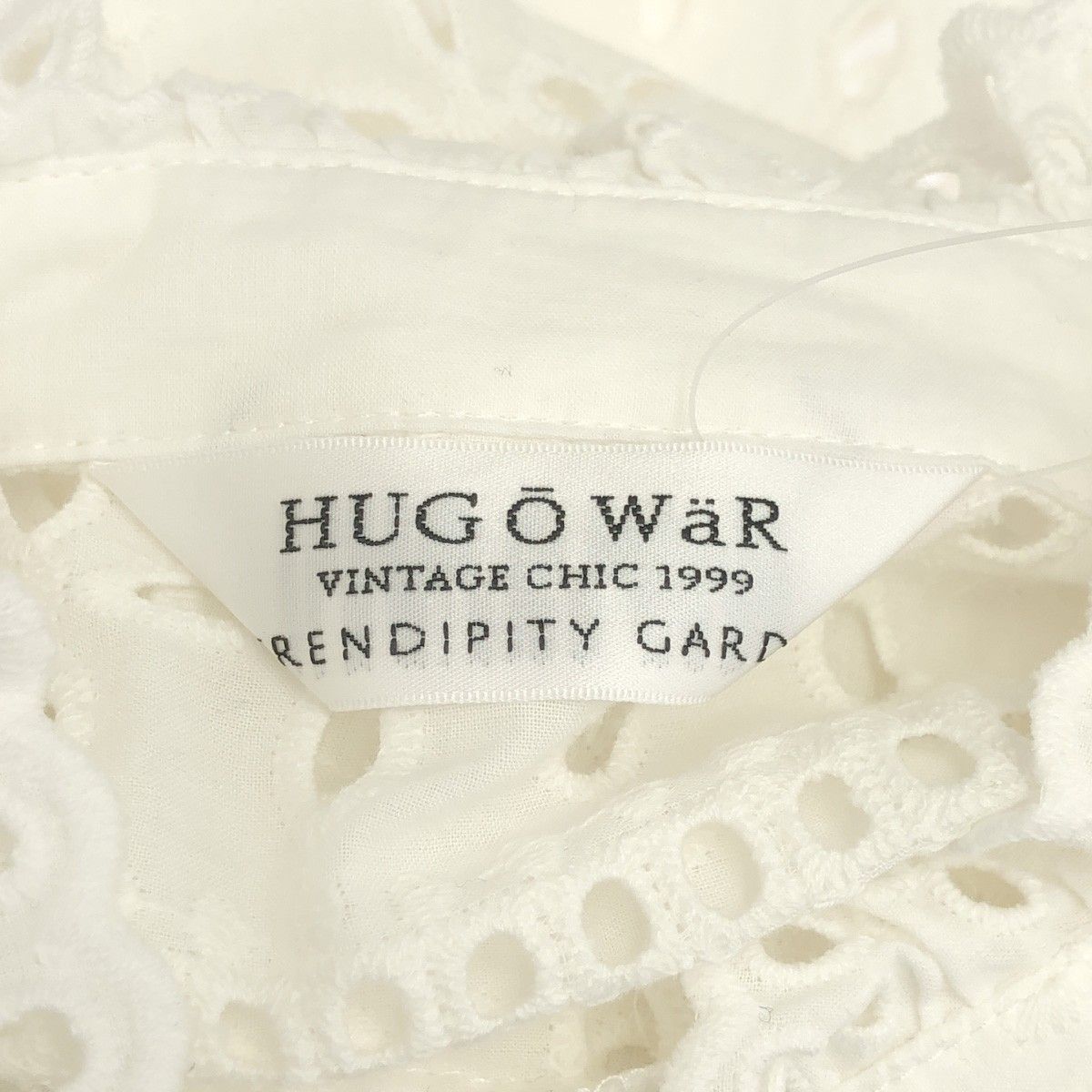 HUG O WaR ハグオーワー カットワークレースパッチワークブラウス 