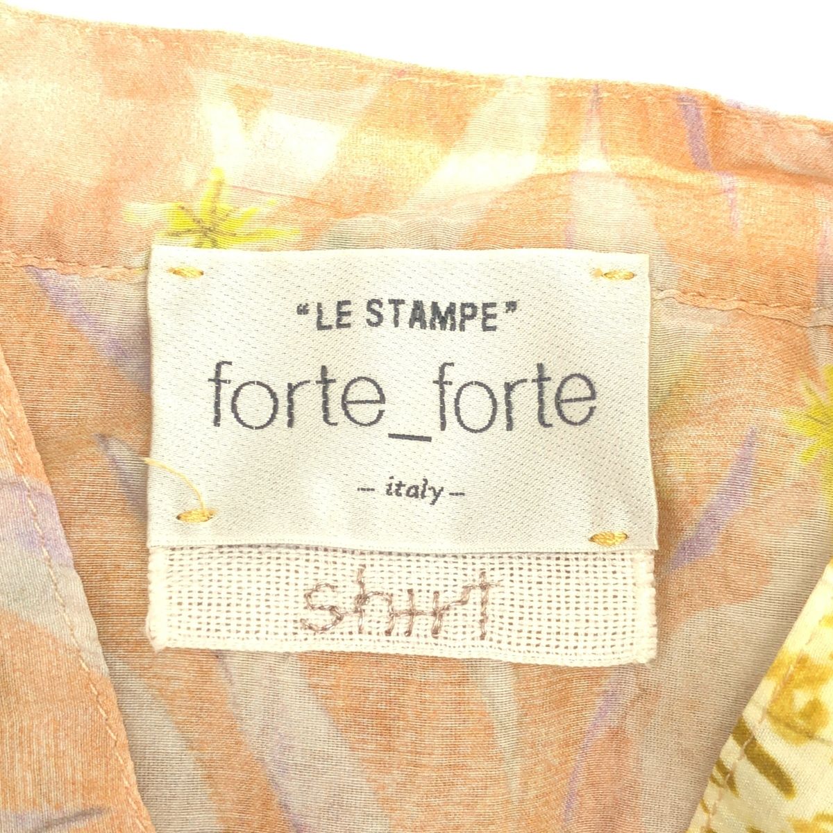  forte_forte フォルテ アニマルフラワープリントノー ブラウスシャツ ピンク 1 長袖 シャツ ブラウス