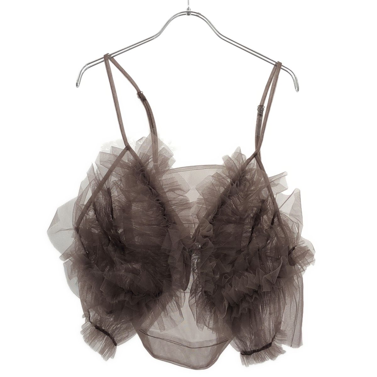 Chika Kisada チカ キサダ フリル チュール ビスチェ キャミソール トップス ブラウン 表記なし