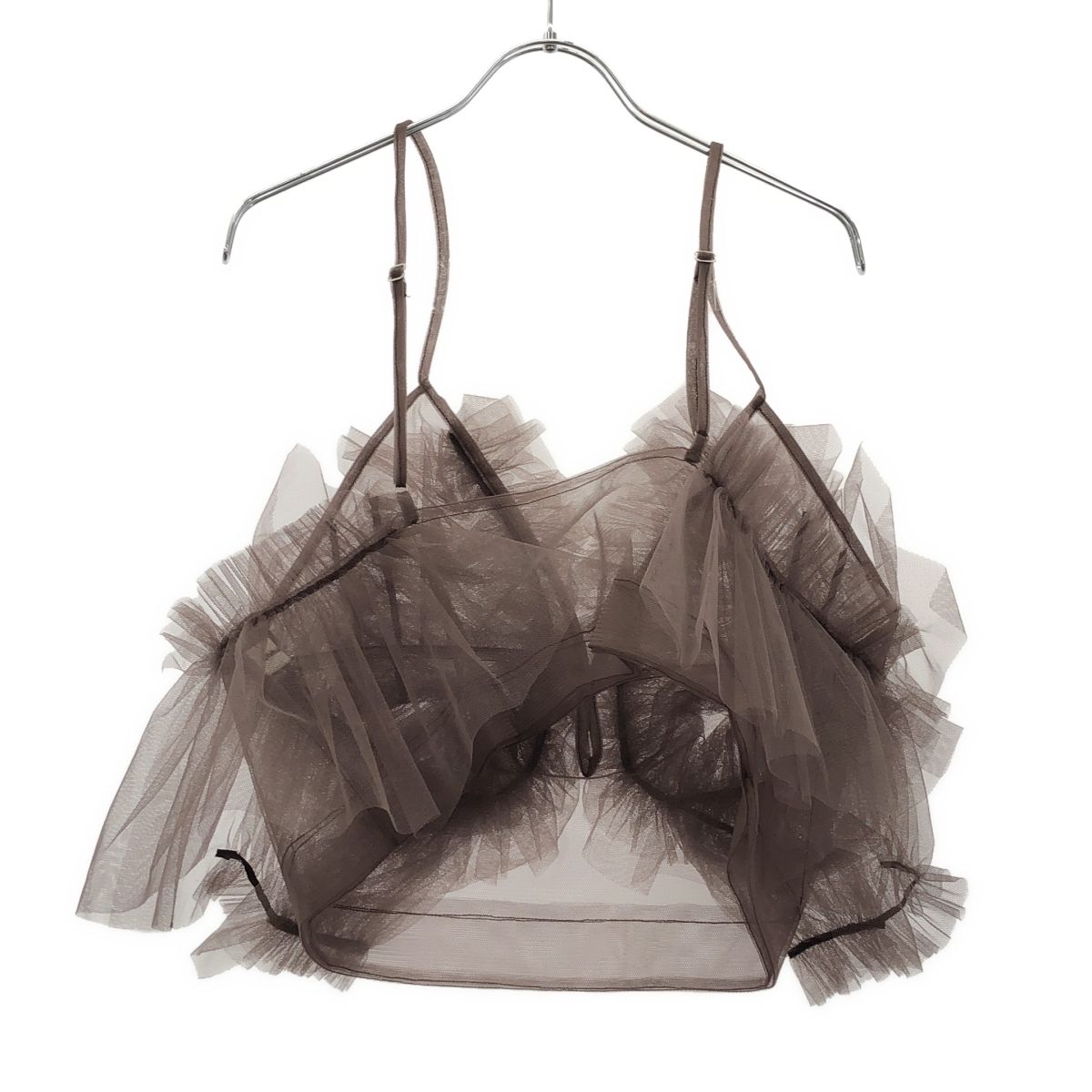 Chika Kisada チカ キサダ フリル チュール ビスチェ キャミソール トップス ブラウン 表記なし