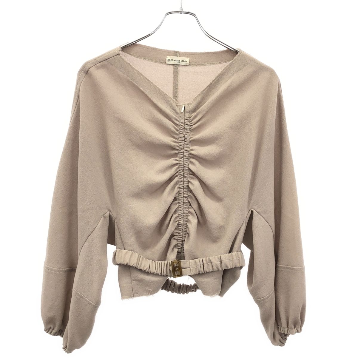 LEROY ヴェロニク ルロワ 19 AW ギャザーデザイントップス ベージュ系 36