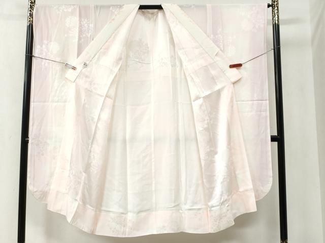  平和屋着物 振袖用長襦袢 無双仕立て 雪輪吉祥草花地紋 暈し染め 半衿刺繍 正絹 yc 長襦袢 長襦袢 半襦袢