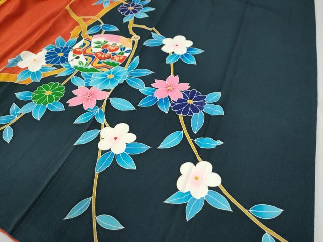  平和屋着物 豪華振袖 草花文 暈し染め さが美扱い 正絹 yc 振袖 着物