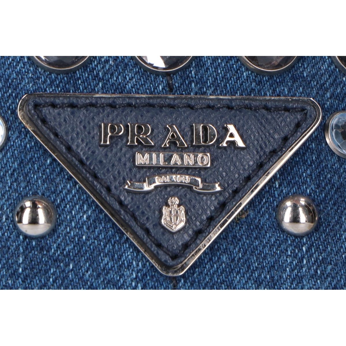 PRADA プラダ 美品 B2439O ビジュー カナパ デニム - メルカリ