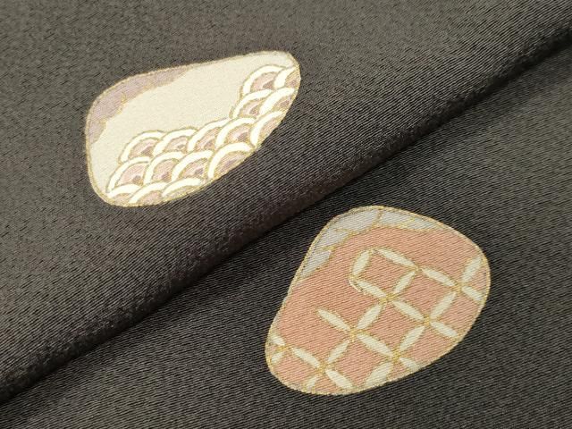  平和屋着物 上質な小紋 貝合わせ花文 金彩 正絹 gh 小紋 着物