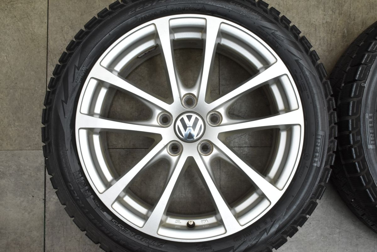 ホイール程度良好 阿部商会 17 in 7 J 48 PCD 112 アイスアシンンメトリコ 225 45 R フォルクスワーゲン ゴルフ ジェッタ 3 Bパサート