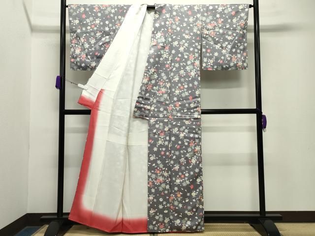  平和屋着物 上質な小紋 草花文 金彩 正絹 gh 小紋 着物