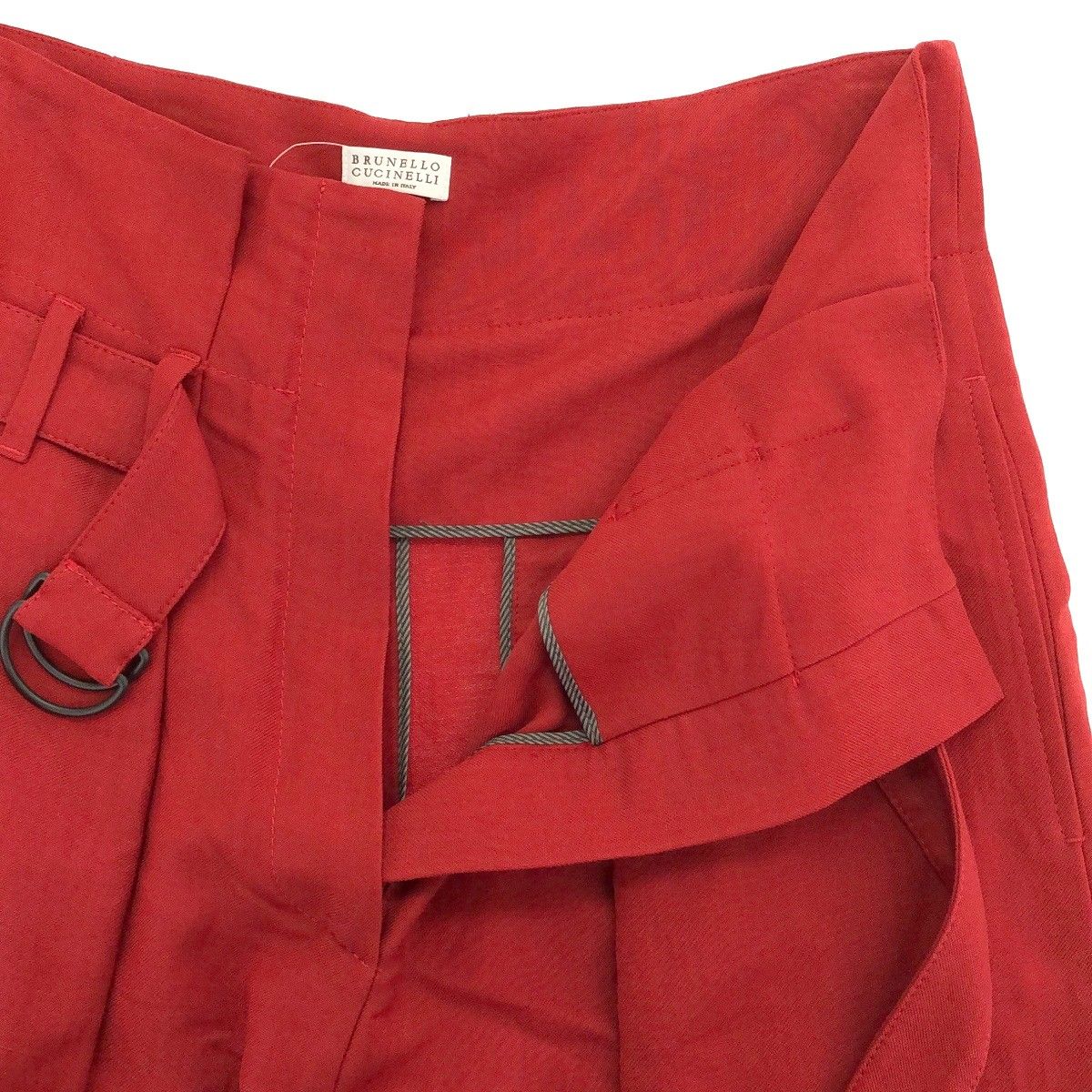 ブルネロクチネリ レーヨンリネンベルテッドパンツ